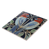 Art Nouveau Art Deco Vogels - Rood Blauwe Papegaai Tegeltje (Zijkant)