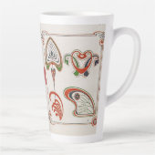  Art Nouveau Art door Mucha, Monogram, Letter Latte Mok (Rechts)