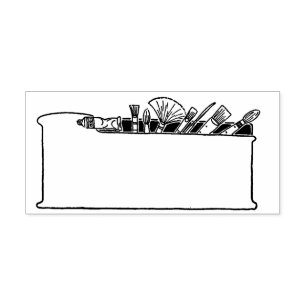 Art Nouveau Artist Brushes Label of Stationery Rubberstempel