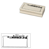 Art Nouveau Artist Brushes Label of Stationery Rubberstempel (Gestempeld)