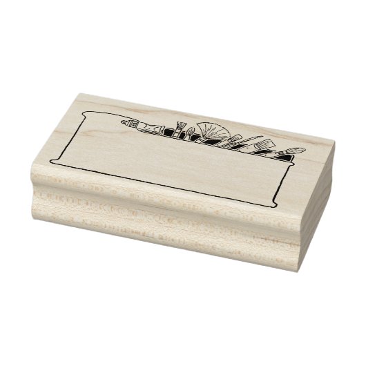 Art Nouveau Artist Brushes Label of Stationery Rubberstempel (Stempel)