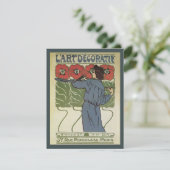 Art Nouveau, artistieke schilderende papaverbloem (Staand voorkant)