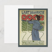 Art Nouveau, artistieke schilderende papaverbloem (Voorkant / Achterkant)