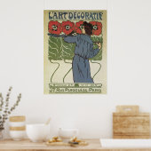  Art Nouveau, artistieke schilderende papaverbloem Poster (Keuken)