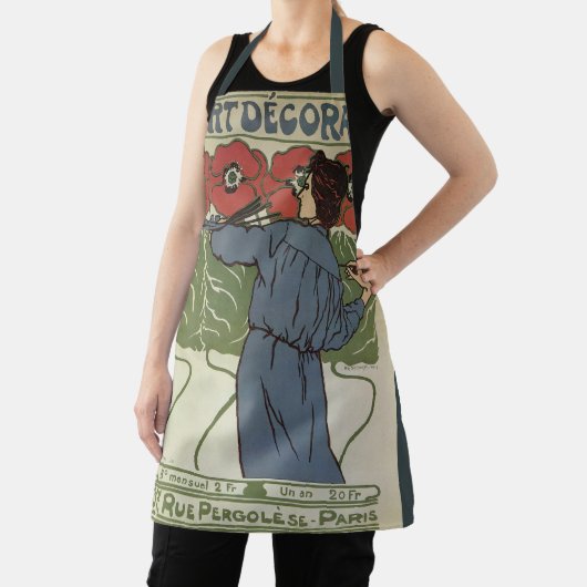  Art Nouveau, artistieke schilderende papaverbloem Schort (Insitu)