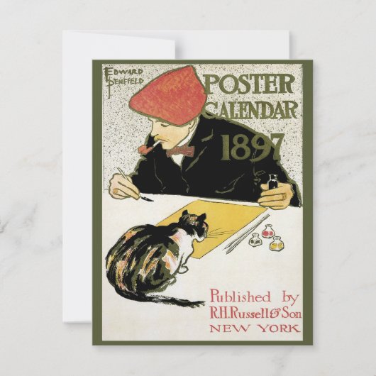 Art Nouveau, artistieke schildering met Pet Cat (Voorkant)