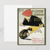 Art Nouveau, artistieke schildering met Pet Cat (Voorkant / Achterkant)