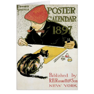 Art Nouveau, artistieke schildering met Pet Cat