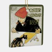  Art Nouveau, artistieke schildering met Pet Cat Keramisch Ornament (Rechts)