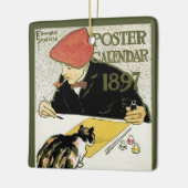 Art Nouveau, artistieke schildering met Pet Cat Keramisch Ornament (Links)