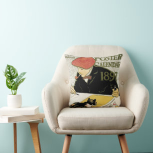  Art Nouveau, artistieke schildering met Pet Cat Kussen