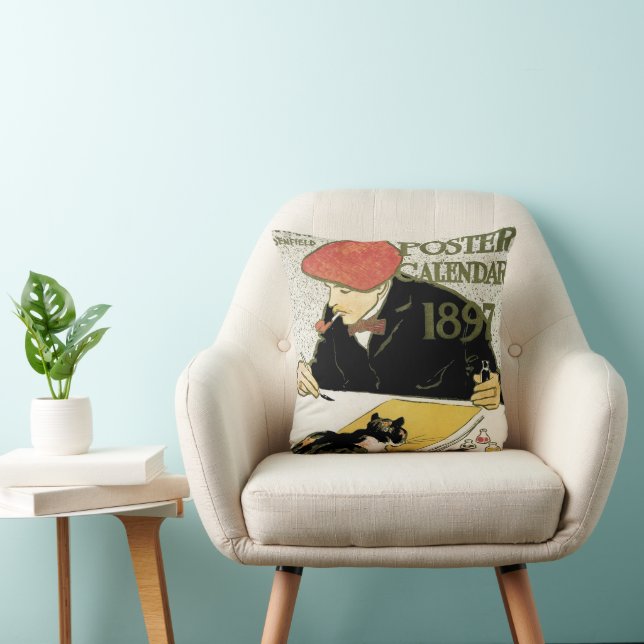  Art Nouveau, artistieke schildering met Pet Cat Kussen (Stoel)