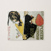  Art Nouveau, artistieke schildering met Pet Cat Legpuzzel (Horizontaal)
