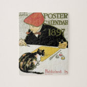  Art Nouveau, artistieke schildering met Pet Cat Legpuzzel (Verticaal)