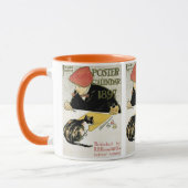 Art Nouveau, artistieke schildering met Pet Cat Mok (Links)