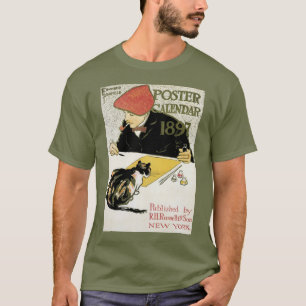  Art Nouveau, artistieke schildering met Pet Cat T-shirt
