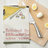 Art Nouveau, artistieke schildering met Pet Cat Theedoek (Quarter Fold)