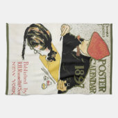 Art Nouveau, artistieke schildering met Pet Cat Theedoek (Horizontaal)