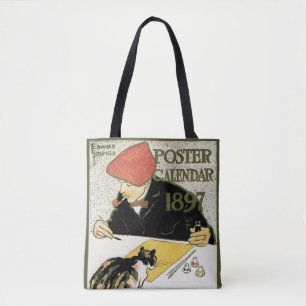 Art Nouveau, artistieke schildering met Pet Cat Tote Bag
