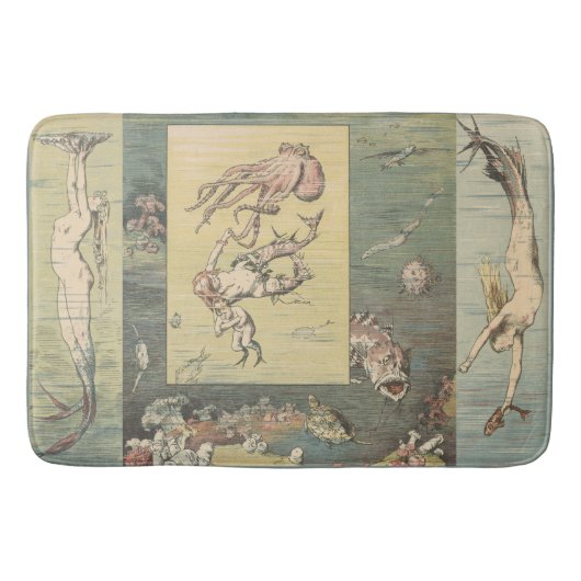 Art Nouveau Atlantis Mermaids #60 Bath Mat (Voorkant)