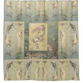 Art Nouveau Atlantis Mermaids #60 Douchegordijn (Voorkant)