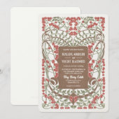 Art Nouveau August Berries Huwelijk Elegantie Kaart (Voorkant / Achterkant)