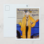 Art Nouveau automobielkalender 1906 Briefkaart (Voorkant / Achterkant)
