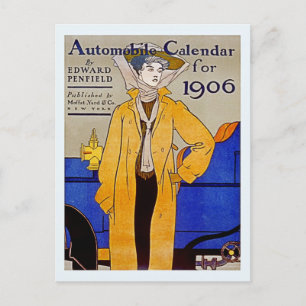 Art Nouveau automobielkalender 1906 Briefkaart