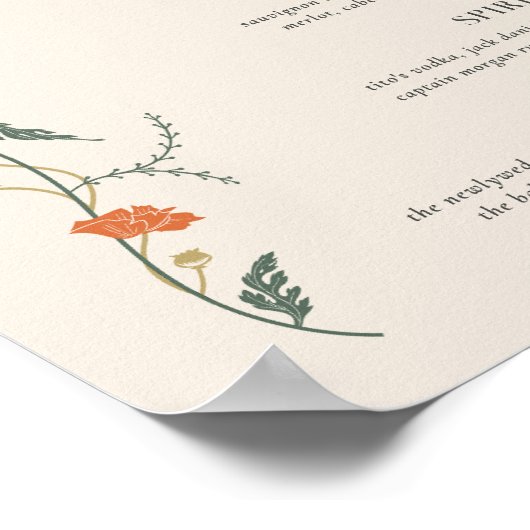 Art Nouveau Bar Menu Sign Poster (Hoek)