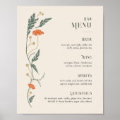  Art Nouveau Bar Menu Sign Poster (Voorkant)