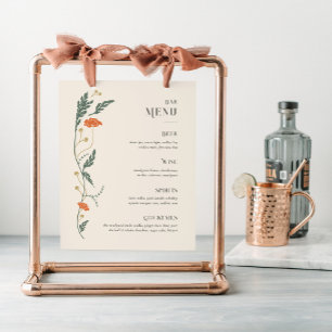 Art Nouveau Bar Menu Sign Poster