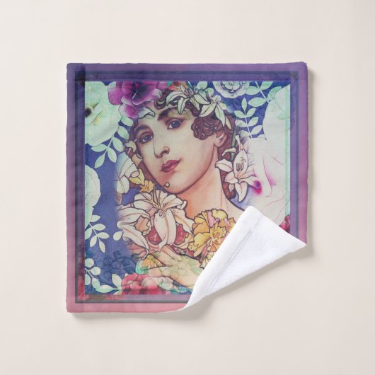 Art Nouveau Bath Towel Set Bad Handdoek (Wasdoekje)