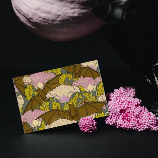 Art Nouveau Bats en Flowers Kaart