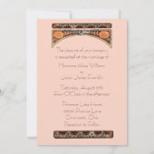 Art Nouveau Beauely Bride Wedding Invitation Kaart (Achterkant)