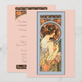 Art Nouveau Beauely Bride Wedding Invitation Kaart (Voorkant / Achterkant)