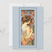 Art Nouveau Beauely Bride Wedding Invitation Kaart (Voorkant)