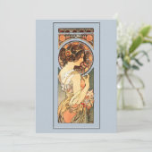 Art Nouveau Beauely Bride Wedding Invitation Kaart (Staand voorkant)