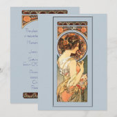 Art Nouveau Beauely Bride Wedding Invitation Kaart (Voorkant / Achterkant)