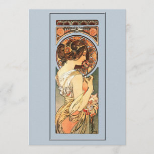 Art Nouveau Beauely Bride Wedding Invitation Kaart