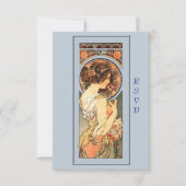 Art Nouveau Beauely Bride Wedding RSVP-kaart RSVP Kaartje (Voorkant)