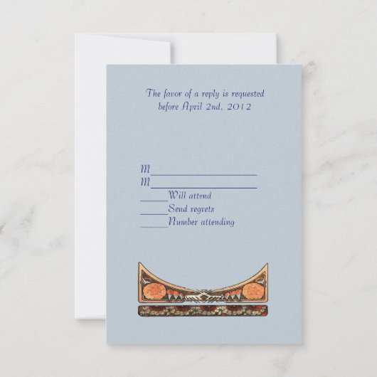 Art Nouveau Beauely Bride Wedding RSVP-kaart RSVP Kaartje (Achterkant)