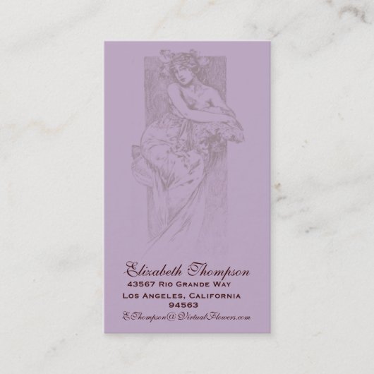 Art Nouveau Beauty Business of Name Card Visitekaartje (Voorkant)