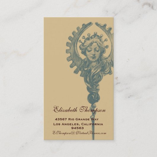 Art Nouveau Beauty Business of Name Card Visitekaartje (Voorkant)