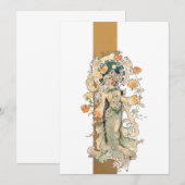 Art Nouveau Beauty met Chrystanthemums Notitiekaartje (Voorkant / Achterkant)
