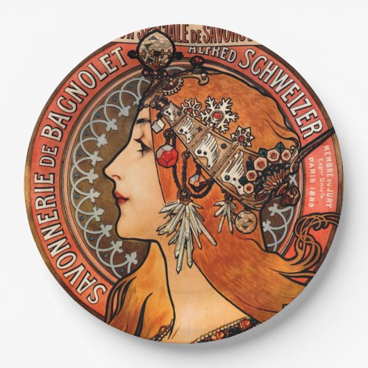 Art Nouveau Beauty Papieren Bordje (Voorkant)