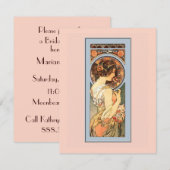 Art Nouveau Beauveau Bride Shower-uitnodiging Kaart (Voorkant / Achterkant)