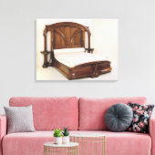 Art Nouveau bed, 1900 Canvas Afdruk (Insitu (Woonkamer))