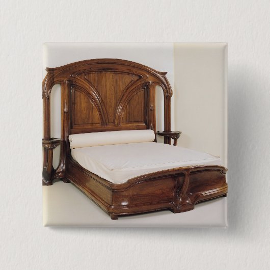 Art Nouveau bed, 1900 Vierkante Button 5,1 Cm (Voorkant)