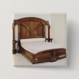Art Nouveau bed, 1900 Vierkante Button 5,1 Cm