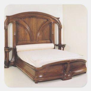 Art Nouveau bed, 1900 Vierkante Sticker